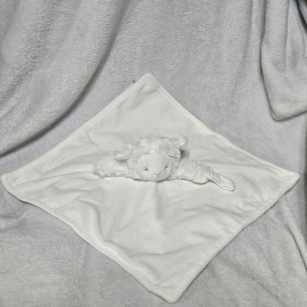 Carters White Lamb Lovey Security Blanket Plush Baby Snuggler 14x14 Farm